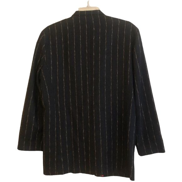 VTG Jaeger London Pinstripe Wool Skirt Suit Set Womens Sz 12 Timeless Menswear - Picture 5 of 16